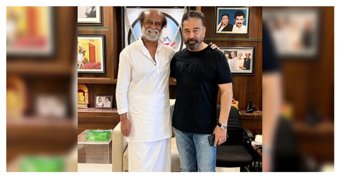 Kamal Haasan reaches Rajinikanth's house