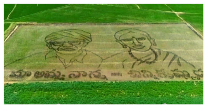 A farmer paid tribute to his parents by drawing
