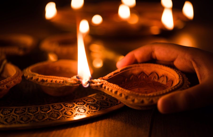 beautiful diya with amazing lights